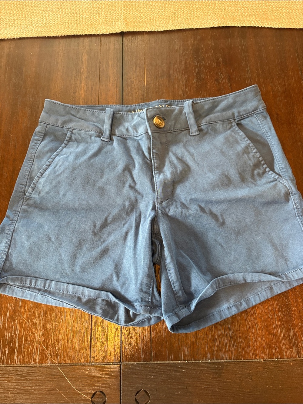 American Eagle Outfitters Light Blue Cotton Bermuda Shorts